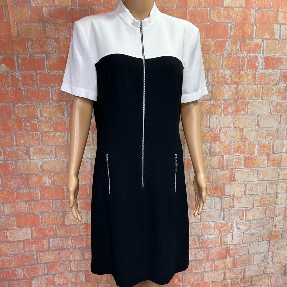 Liz Claiborne Vintage Sporty‎ Casual Zip Front Colorblock Shift Dress